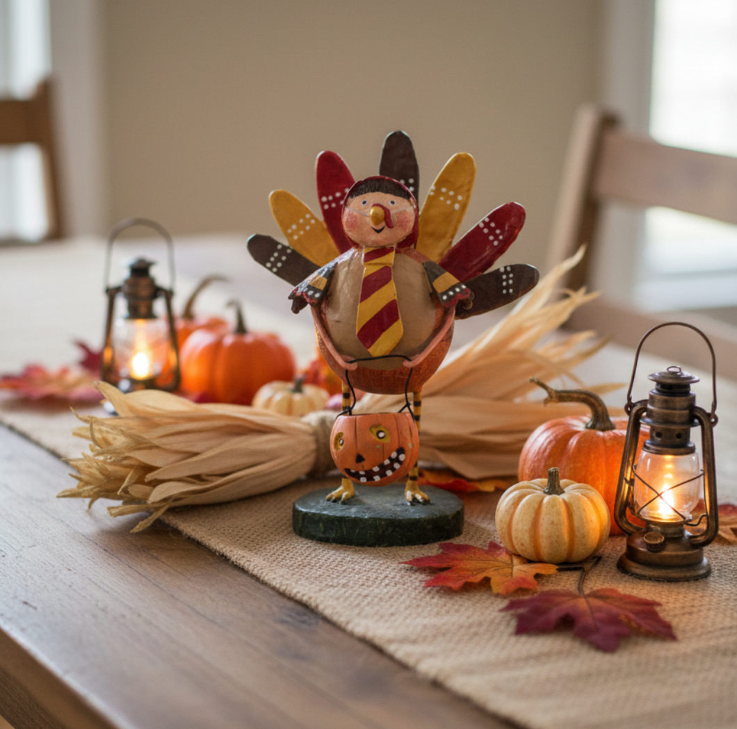 ESC and Company Halloween Turk or Treat Turkey Figurine 23938 - The Primitive Pineapple Collection