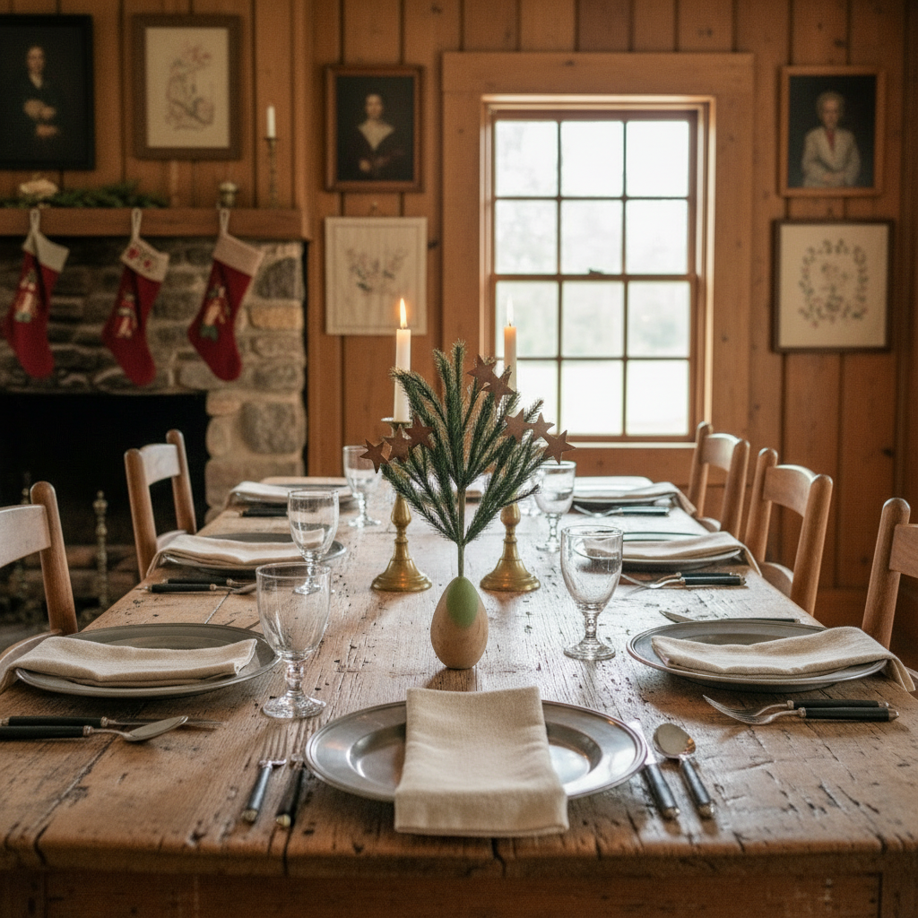 Primitive/Colonial 11" Paper Mache Pear w/Feather Tree Rusty Stars - The Primitive Pineapple Collection