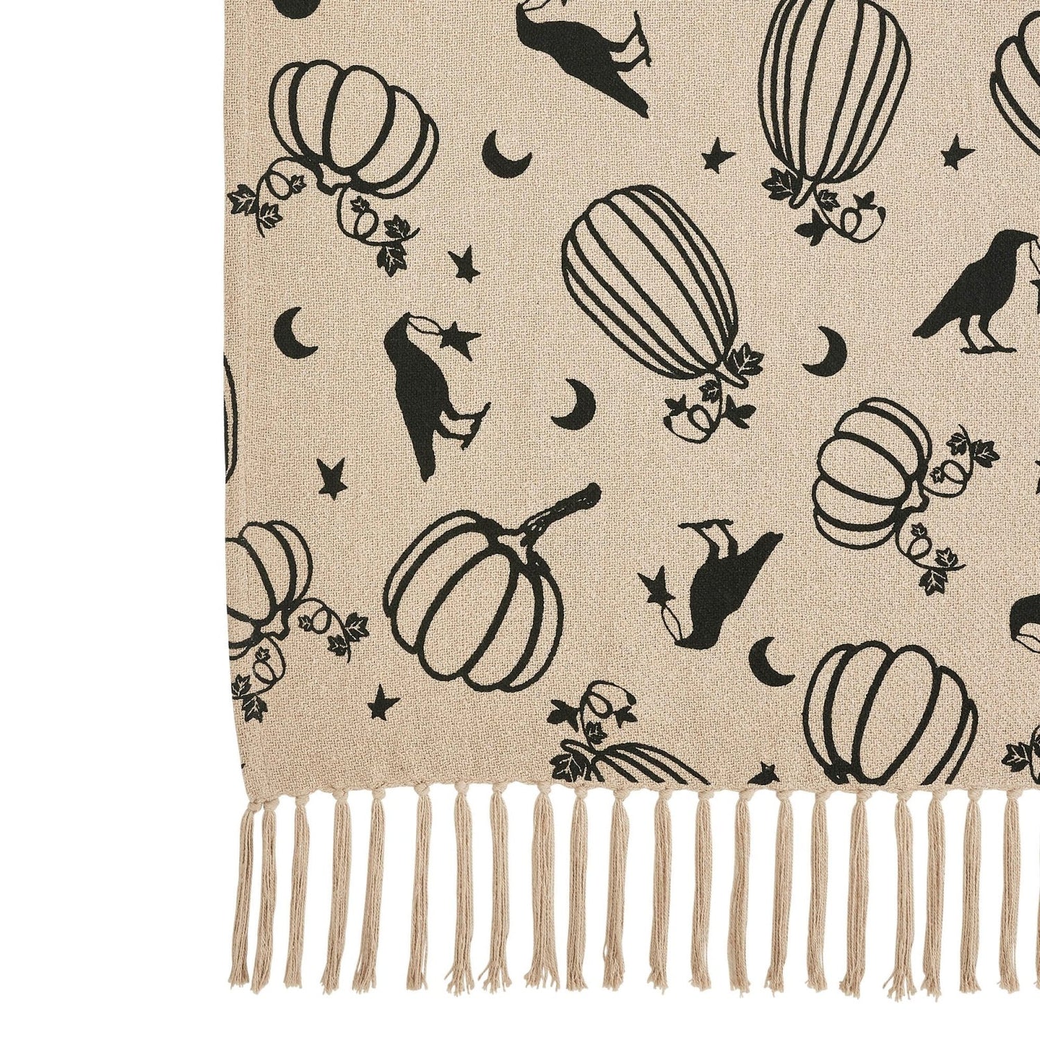 Primitive Fall Halloween Raven Harvest Throw 50x60 Pumpkin/Crow - The Primitive Pineapple Collection