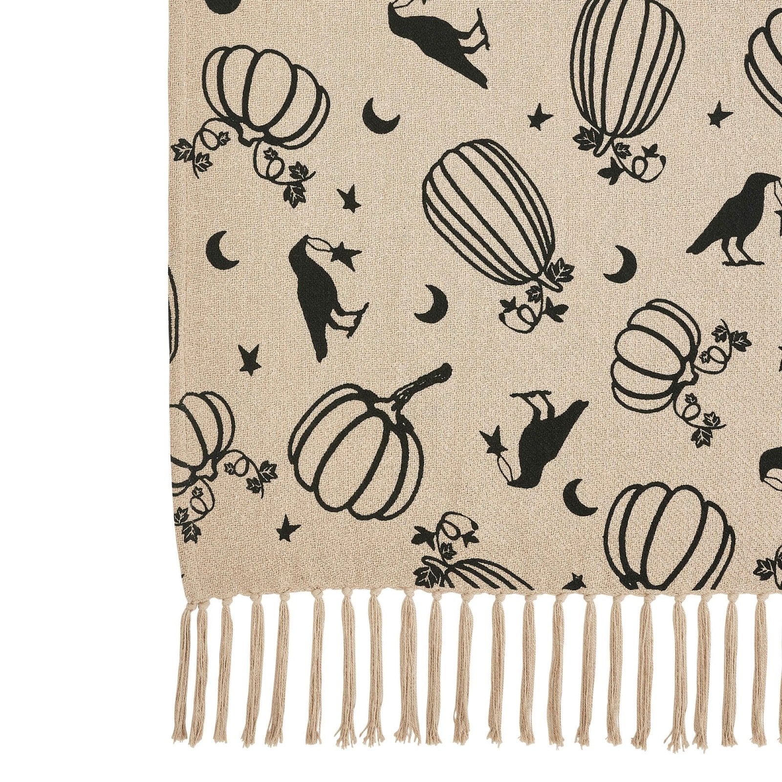 Primitive Fall Halloween Raven Harvest Throw 50x60 Pumpkin/Crow - The Primitive Pineapple Collection