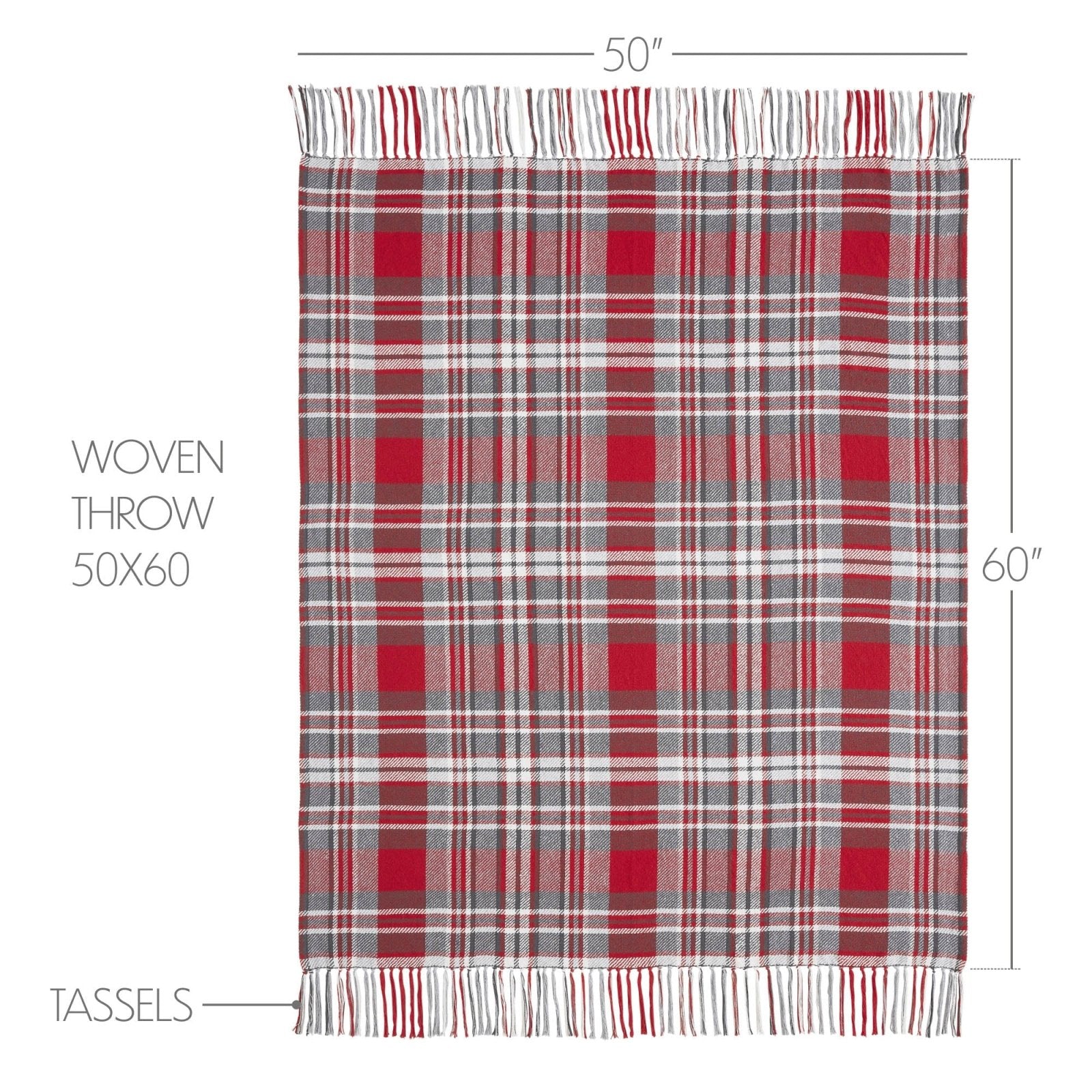 Primitive Christmas Gregor Plaid Woven Throw 50x60 - The Primitive Pineapple Collection