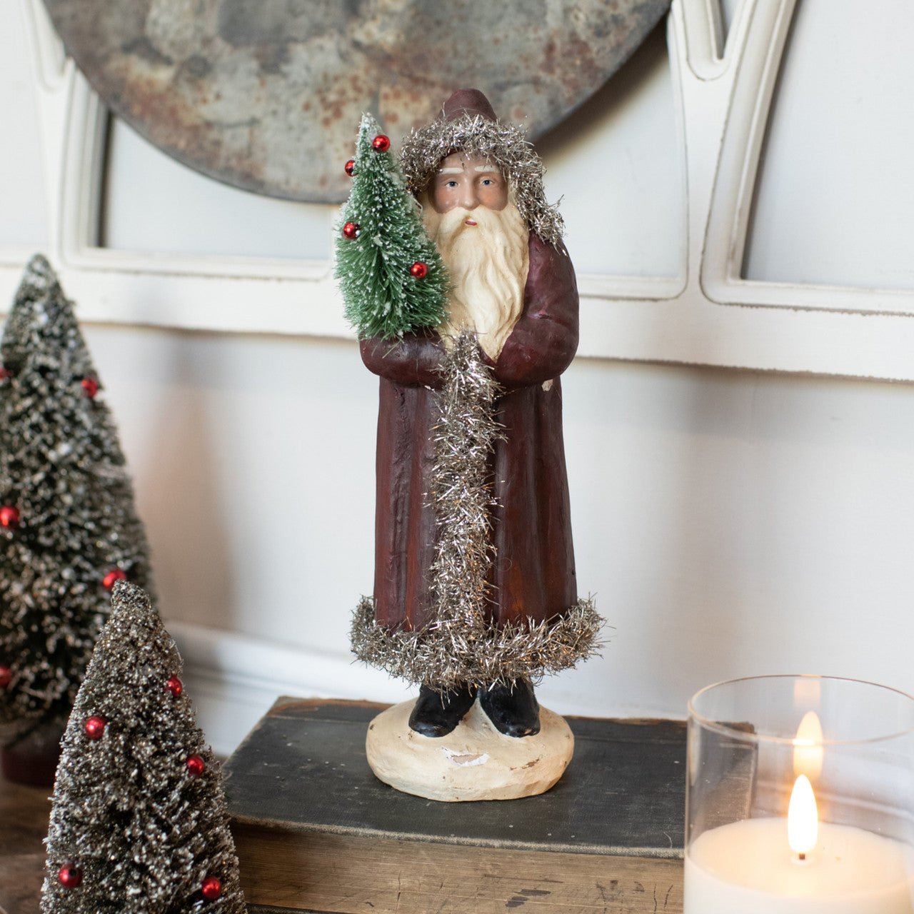 Primitive Christmas 10" Belsnickle Vintage Santa Claus Bottle Brush Tree - The Primitive Pineapple Collection