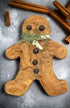 Handmade 9" Gingerbread Boy Christmas Rusty Bells Hanging Ornament. - The Primitive Pineapple Collection