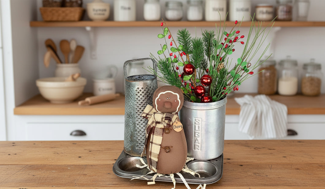 Honey and Me Christmas Chewy the Gingerbread Man 8" - The Primitive Pineapple Collection