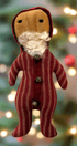 Primitive Handcrafted Vintage Look Striped Santa Bowl Filler Doll 9" - The Primitive Pineapple Collection