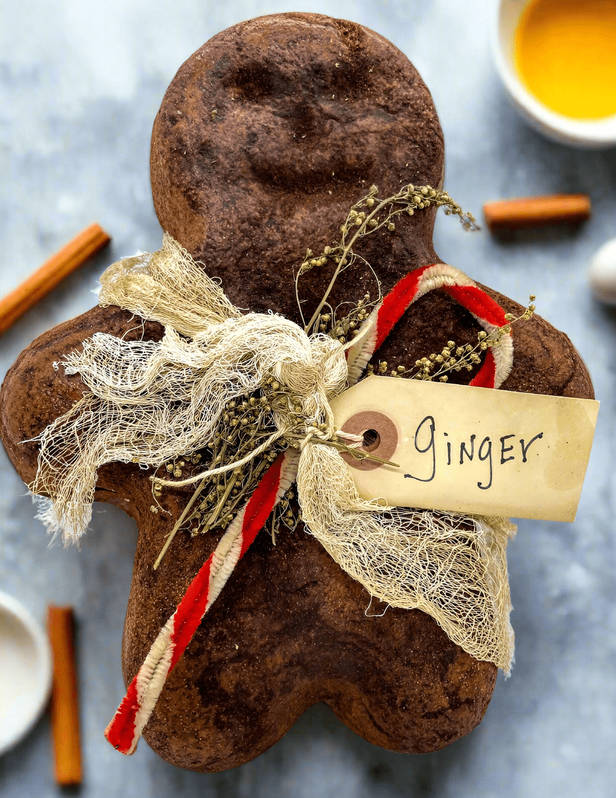 Primitive Christmas Gingerbread Shaped Pantry Cake Cheesecloth choice of Scent - The Primitive Pineapple Collection