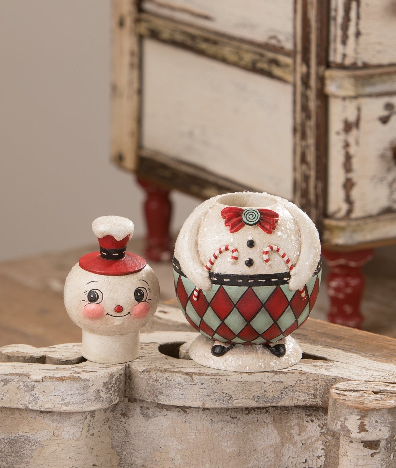 Bethany Lowe Christmas Double Cane Conrad Jar Johanna Parker JP1043 - The Primitive Pineapple Collection