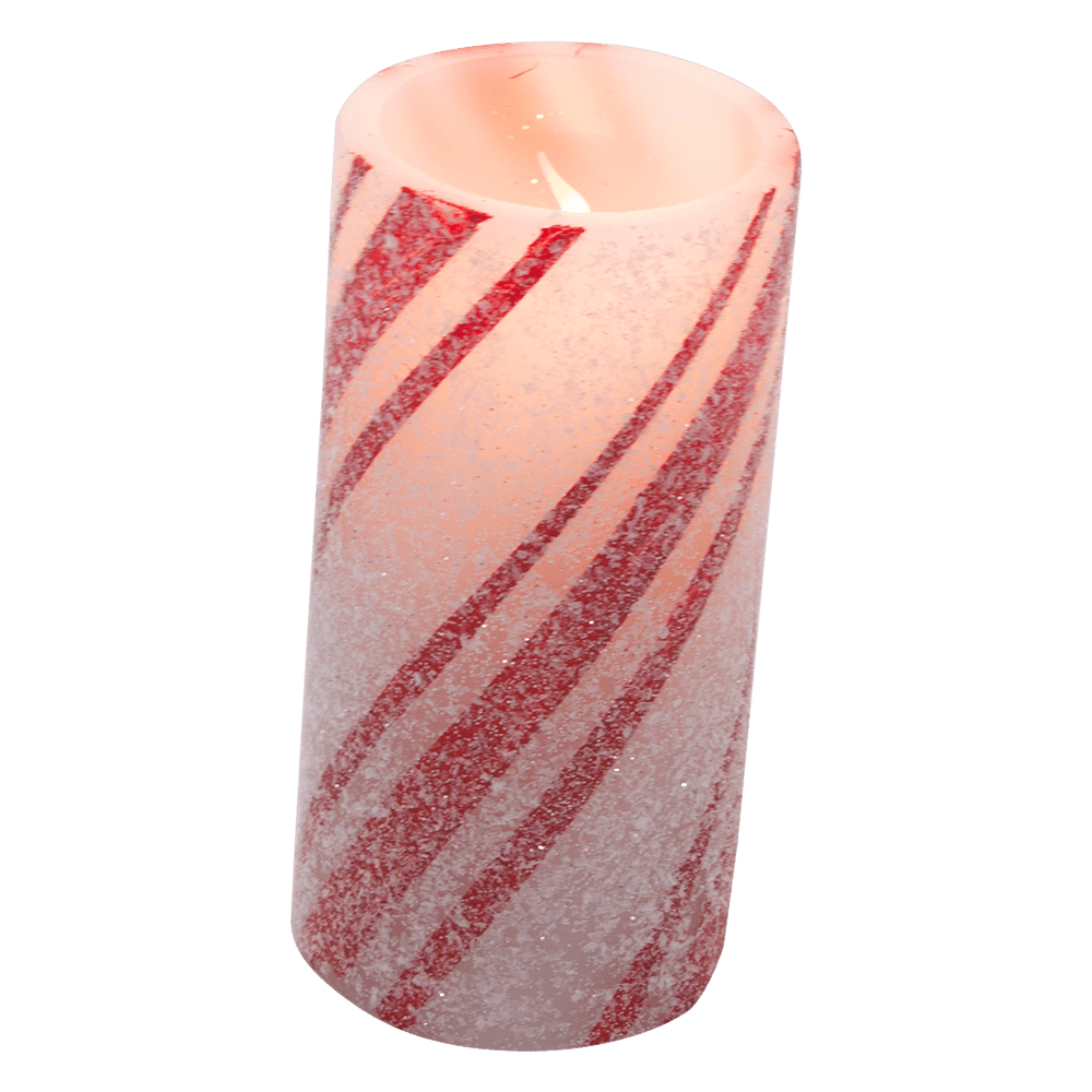 Primitive Christmas Multi-Stripe Candy Cane Timer Pillar 2" x 4" - The Primitive Pineapple Collection