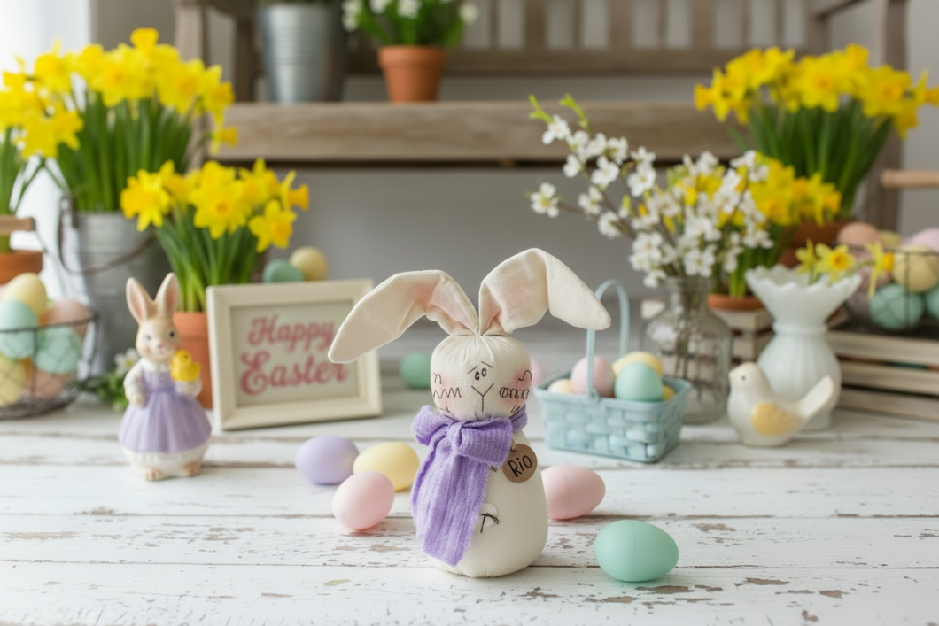 Primitive Easter Honey and Me Bunny Rio 7.5" Rabbit Farmhouse - The Primitive Pineapple Collection