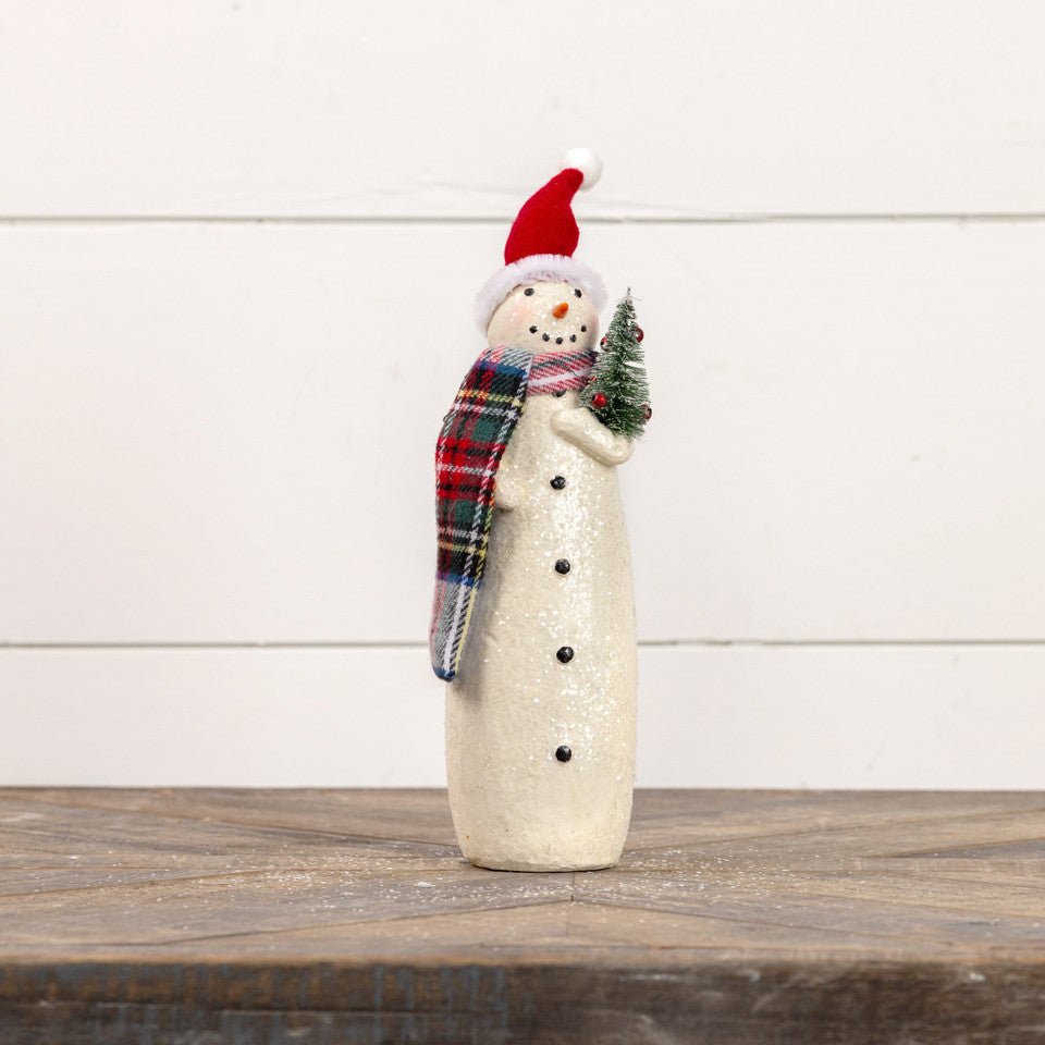Primitive Ragon House Christmas 9.5" Snowman in Santa&
