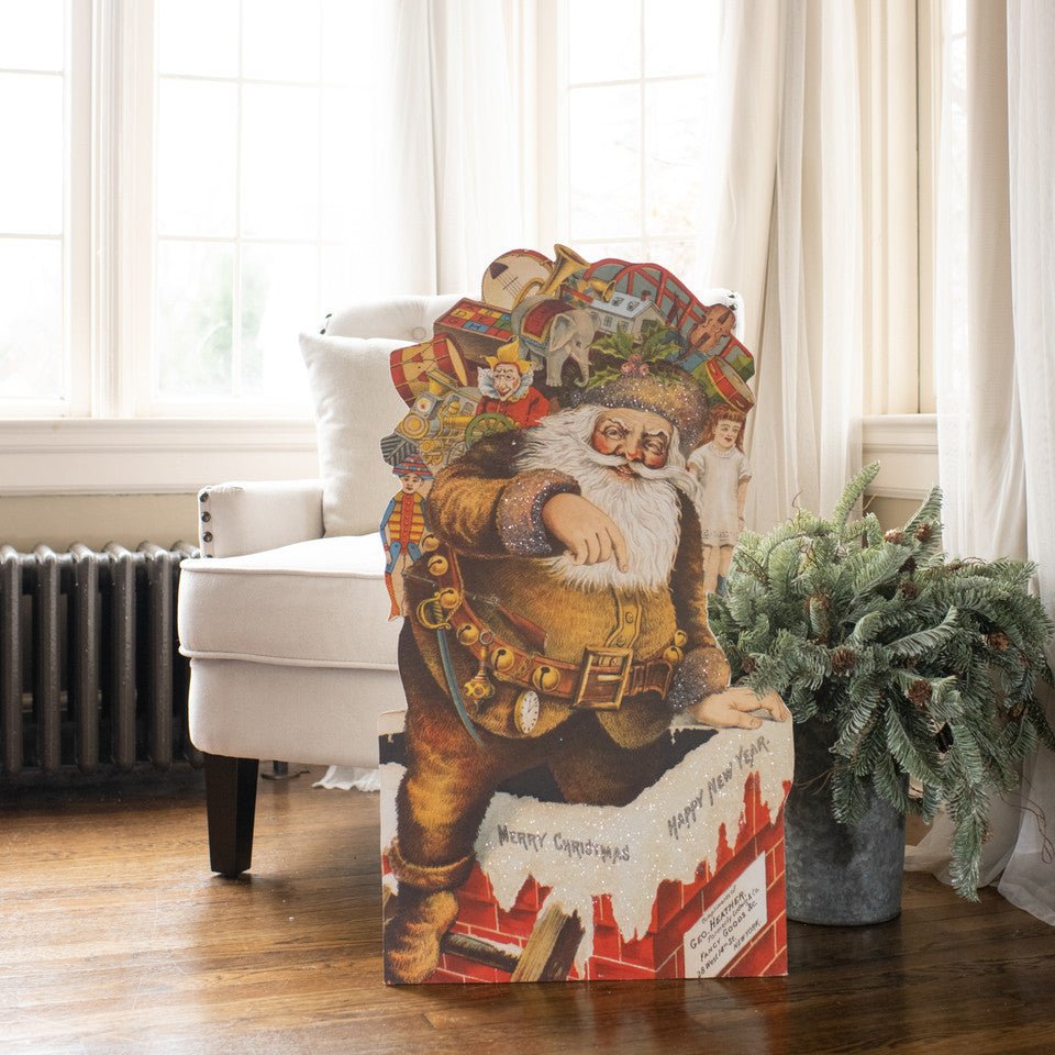 Ragon House Christmas 36" Santa in Chimney Dummy Board - The Primitive Pineapple Collection