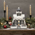 Ragon House Christmas Putz Style Light Up 13.25" Black Church Bottle Brush Tree Snowman - The Primitive Pineapple Collection