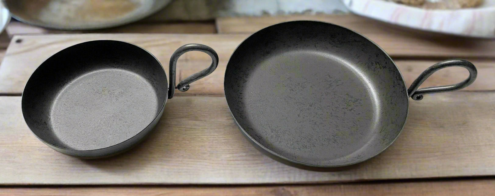 Primitive Country Rustic Wrought Iron Candle Pan With Handle 2 sizes - The Primitive Pineapple Collection