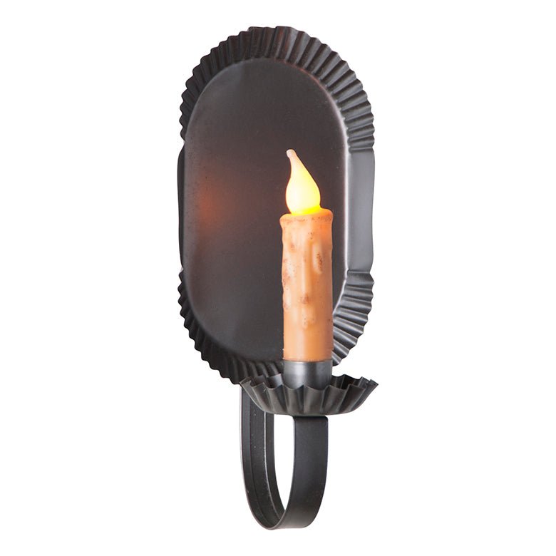 Primitive Colonial Smokey Black Candle Canterbury Sconce 10" - The Primitive Pineapple Collection