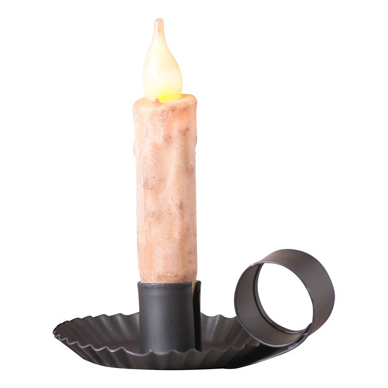 Primitive Colonial Chamberstick Taper Candle Holder Black - The Primitive Pineapple Collection