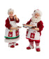 Kurt Adler Christmas 10.5" Fabriché™ Mr. and Mrs. Claus Dessert 2 pc Set - The Primitive Pineapple Collection
