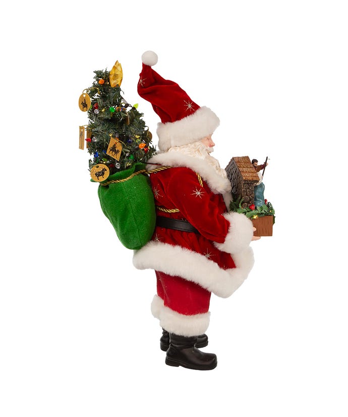 Kurt Adler Christmas 13" Fabriché™ Battery Operated LED Santa w/ Nativity Set - The Primitive Pineapple Collection