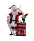 Kurt Adler Christmas 10.5" Fabriché™ Santa with Mail and Elf - The Primitive Pineapple Collection