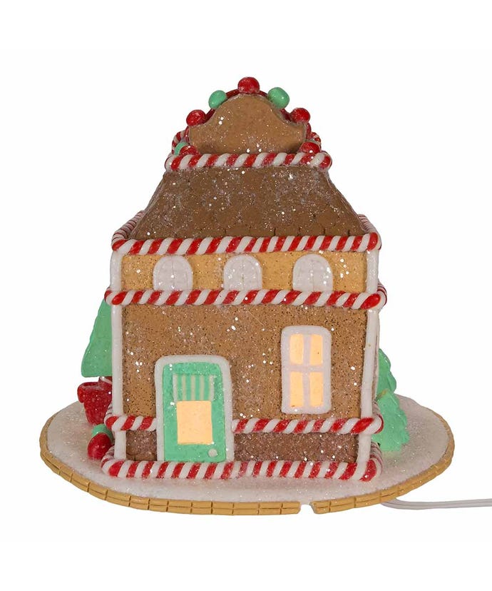 Kurt Adler Christmas 7.5" Pre-Lit Gingerbread Shop - The Primitive Pineapple Collection