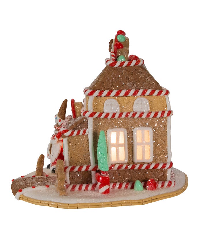 Kurt Adler Christmas 7.5" Pre-Lit Gingerbread Shop - The Primitive Pineapple Collection