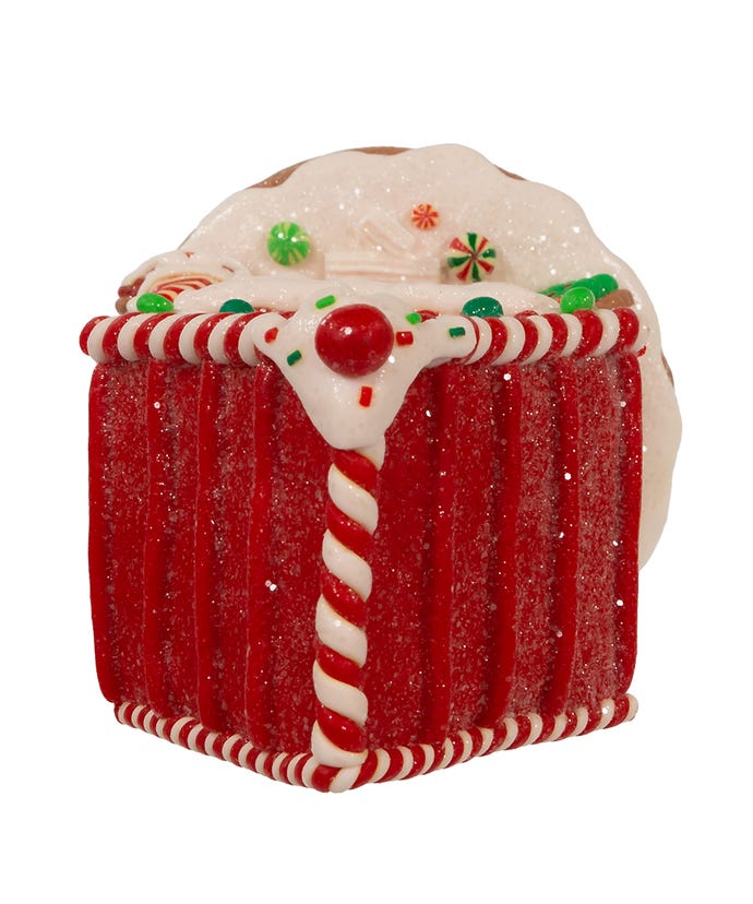 Kurt Adler Christmas 8.5" Battery Light Up Gingerbread House W/Santa - The Primitive Pineapple Collection