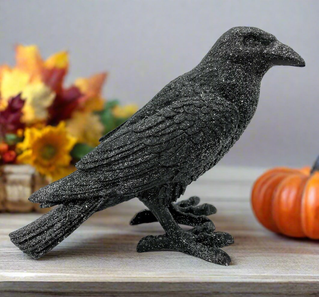 Primitive Country Fall Resin Crow Folk Art Shelf Sitter 9" - The Primitive Pineapple Collection