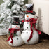 Christmas 2 pc Large Jolly Snowman Figurine w/ Twig Arms Cardinal 22.5" - The Primitive Pineapple Collection