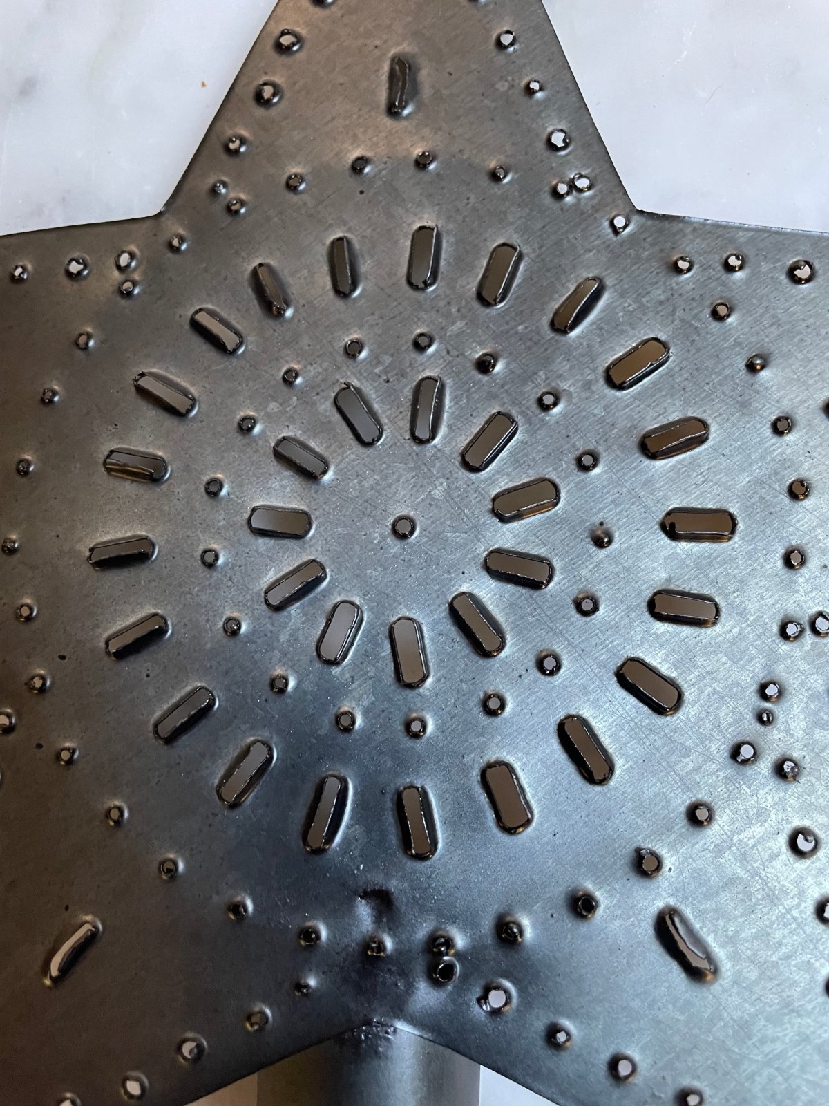 Primitive Rustic 8" Punched Tin Christmas Tree Star - The Primitive Pineapple Collection