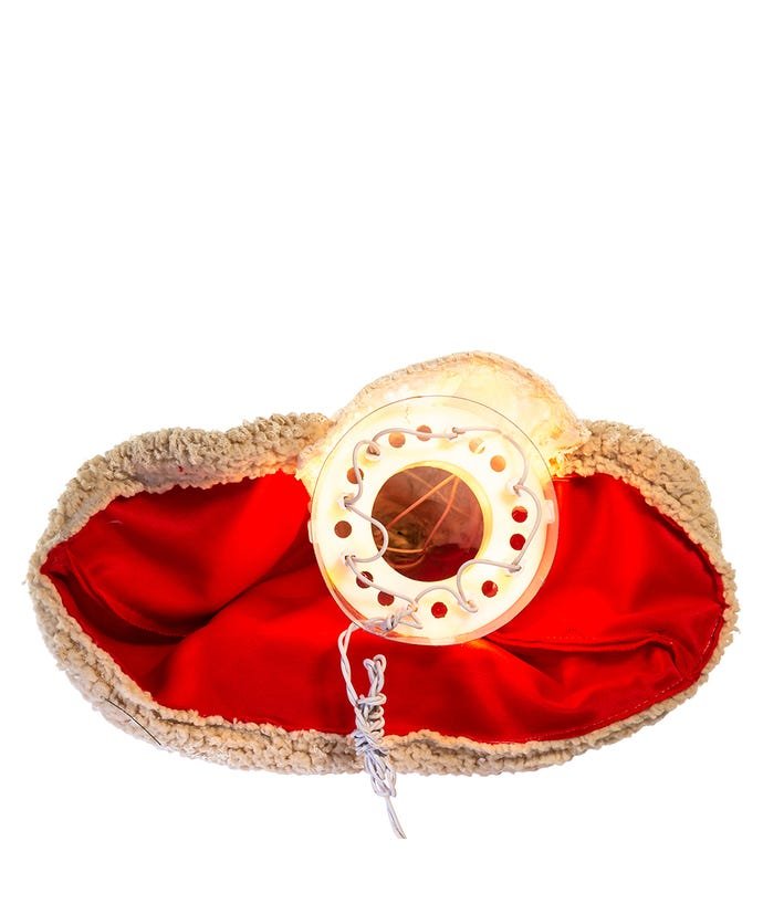 Christmas 16" UL 10-Light Traditional Red and Cream Angel Treetop - The Primitive Pineapple Collection