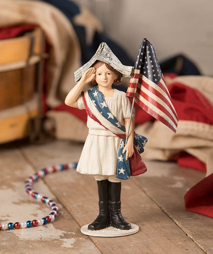 Bethany Lowe Patriotic Americana Stars and Stripes Girl CP9175