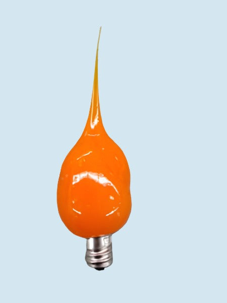 Primitive Country Orange Silicone Dipped Light Bulb 4 watt