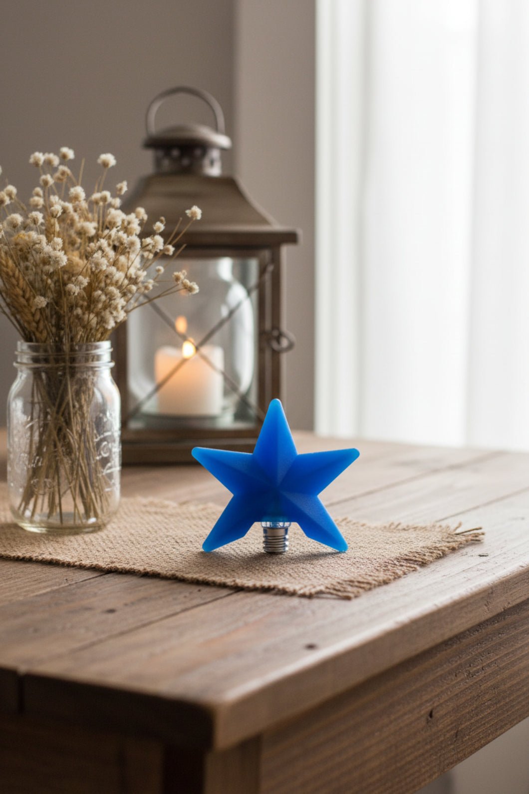 Handcrafted Americana 3" Blue Star Bulb Silicone Light Bulb | Vickie Jean&
