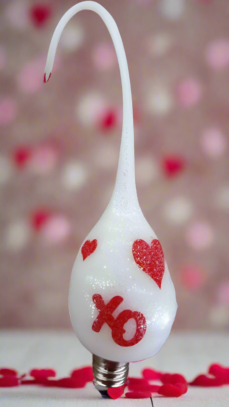 Valentines Day Whimsical Hand - dipped Hearts and Kisses Silicone Bulb - The Primitive Pineapple Collection