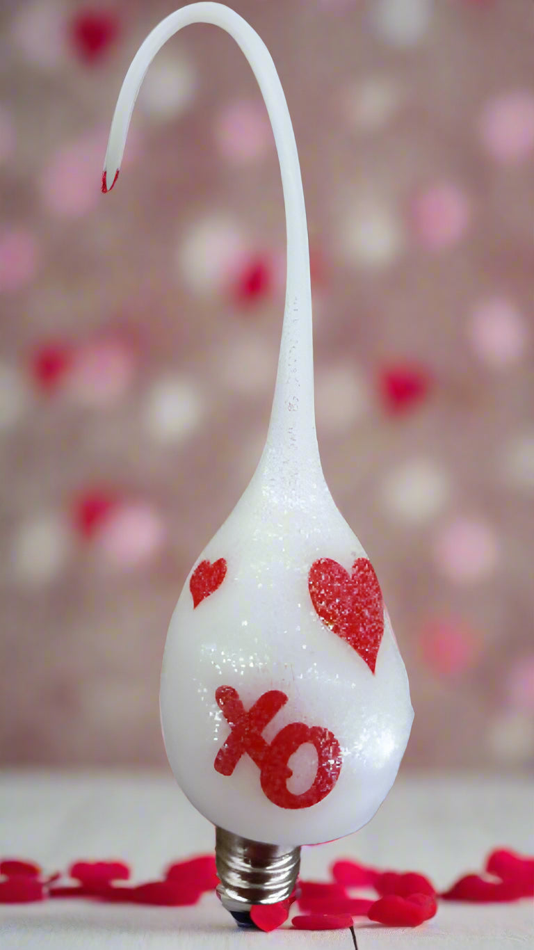 Valentines Day Whimsical Hand-dipped Hearts and Kisses Silicone Bulb