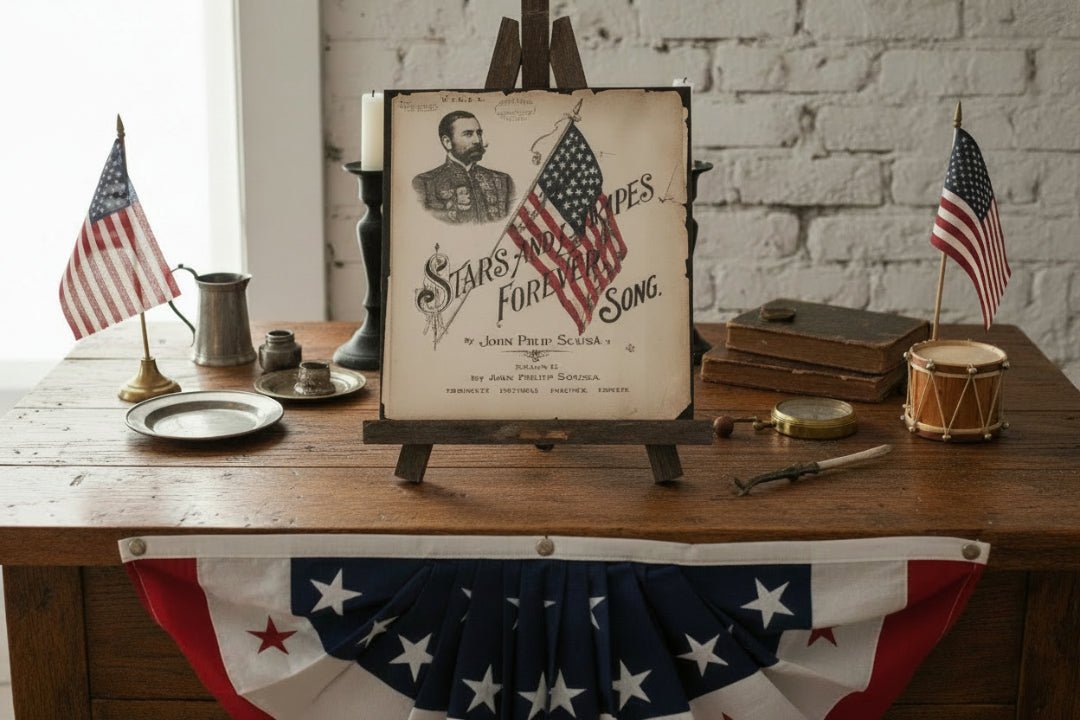 Stars and Stripes Forever Metal Sign - 12x8 Primitive Americana Decor - The Primitive Pineapple Collection
