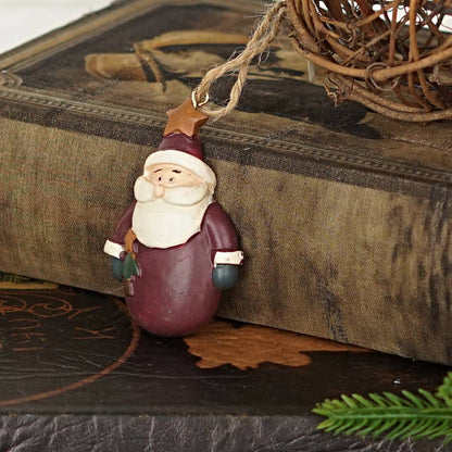 Primitive Christmas Old World Santa Ornament 2.5&quot; - The Primitive Pineapple Collection