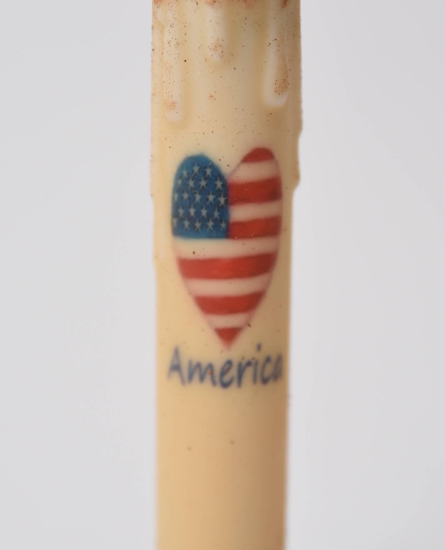 7" Americana Heart Shaped Flag LED Timer Taper Candle - Primitive Battery Operated - The Primitive Pineapple Collection