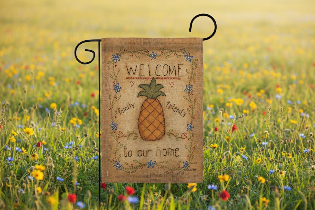 Welcome Sweet Pineapple Colonial Decor Flag - The Primitive Pineapple Collection