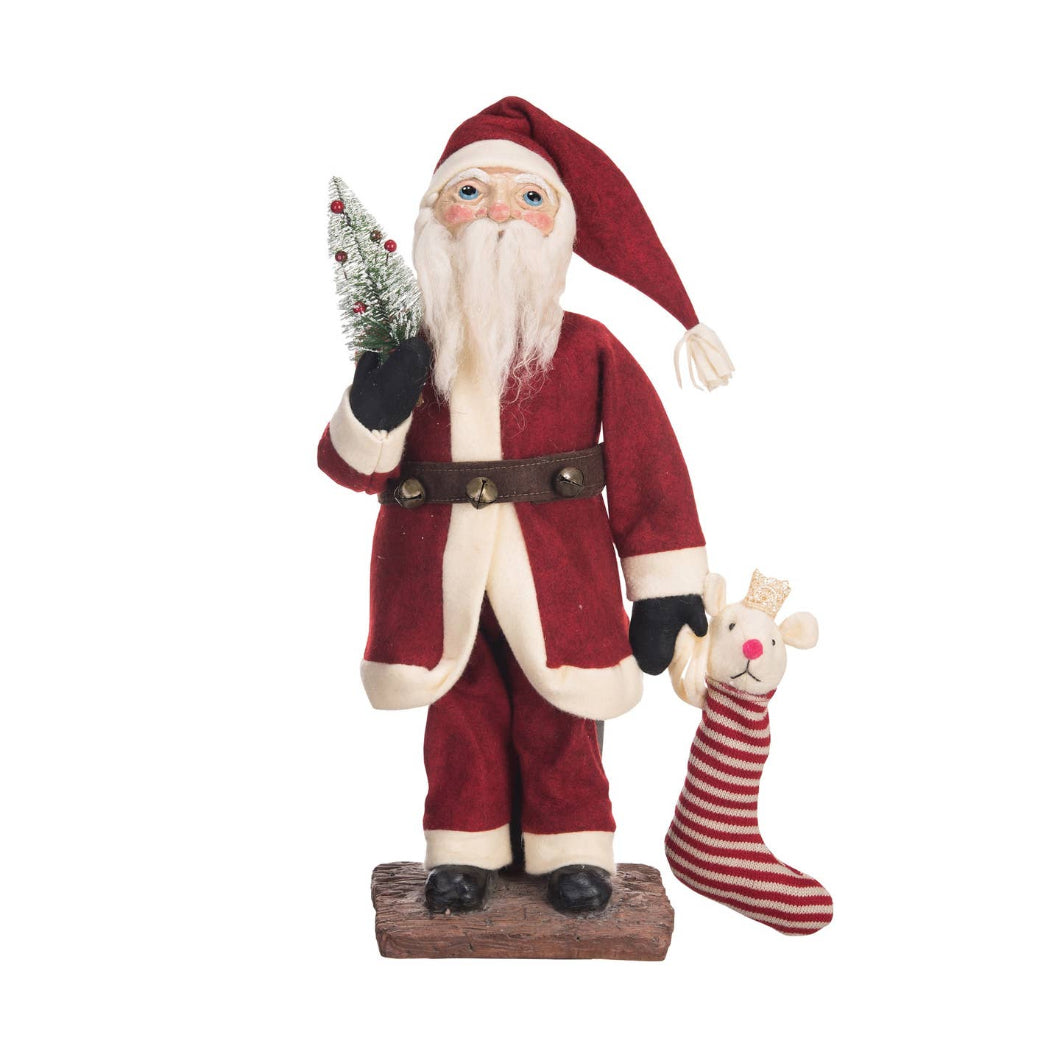 Christmas Gathered Traditions Jules Santa Doll w/ Stocking 21" - The Primitive Pineapple Collection