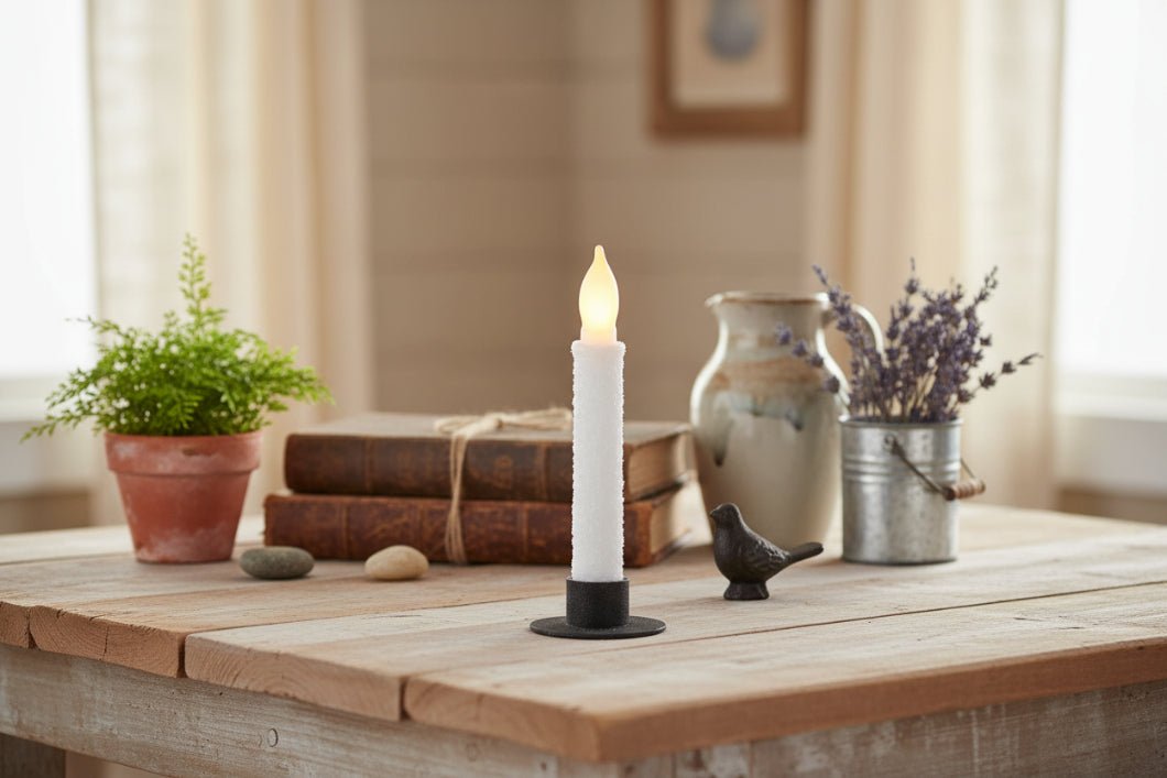 Primitive/Country Metal Taper Candle Holder - The Primitive Pineapple Collection