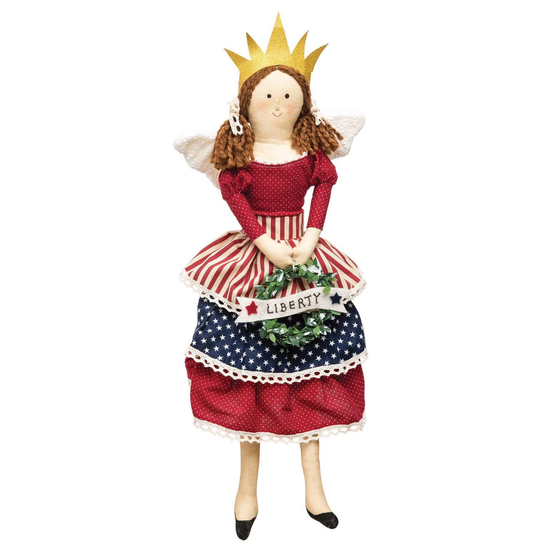 Primitive Folk Art Americana Patriotic Lady Liberty Angel 4th of July FGS75866