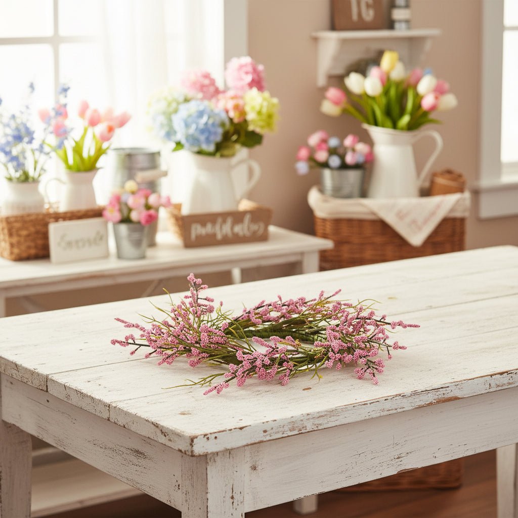 Farmhouse Spring 3.25" Inner Diameter Pillar Spring Bud Candle Ring - The Primitive Pineapple Collection