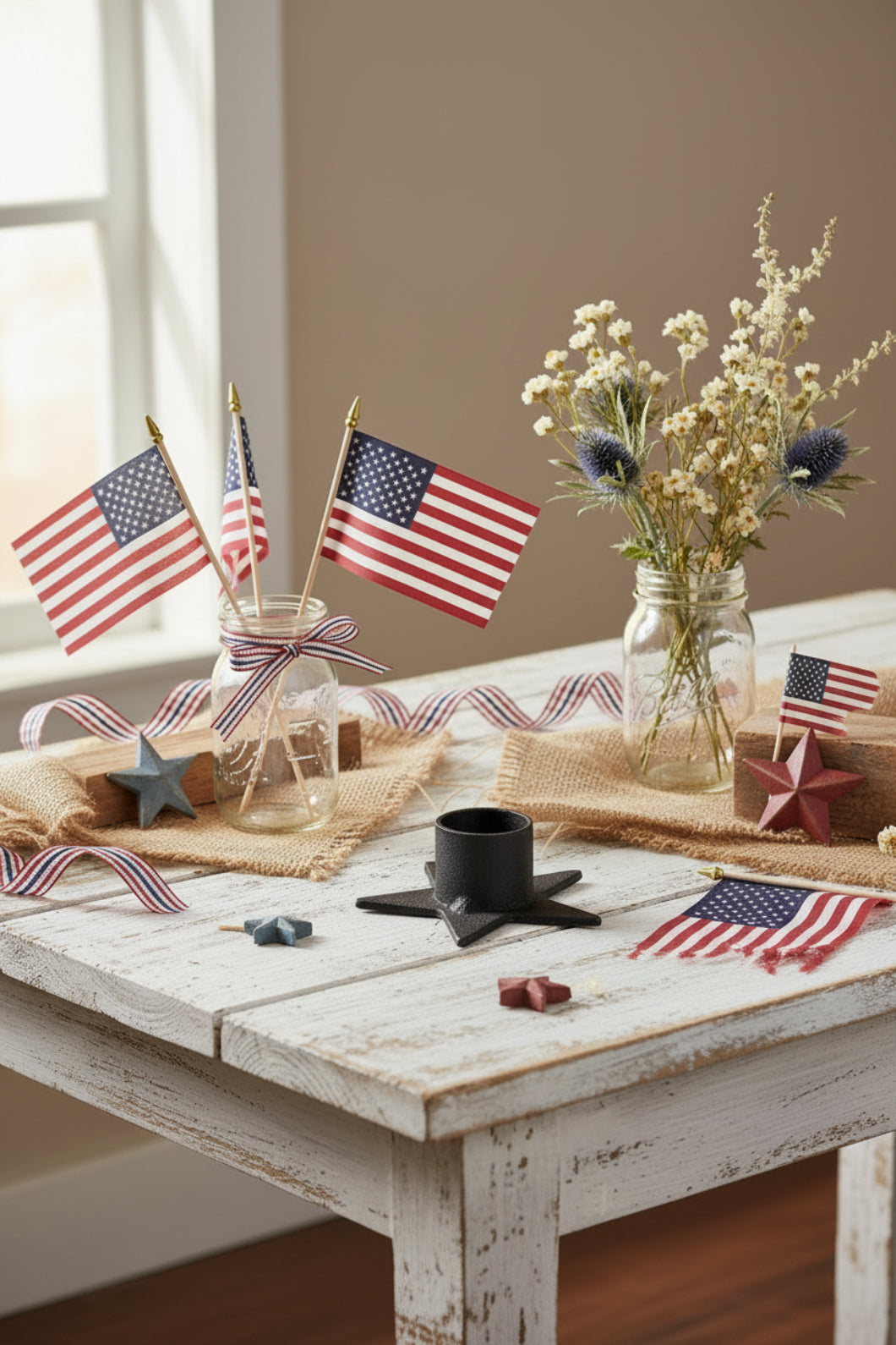Farmhouse Metal Star Taper Holder
