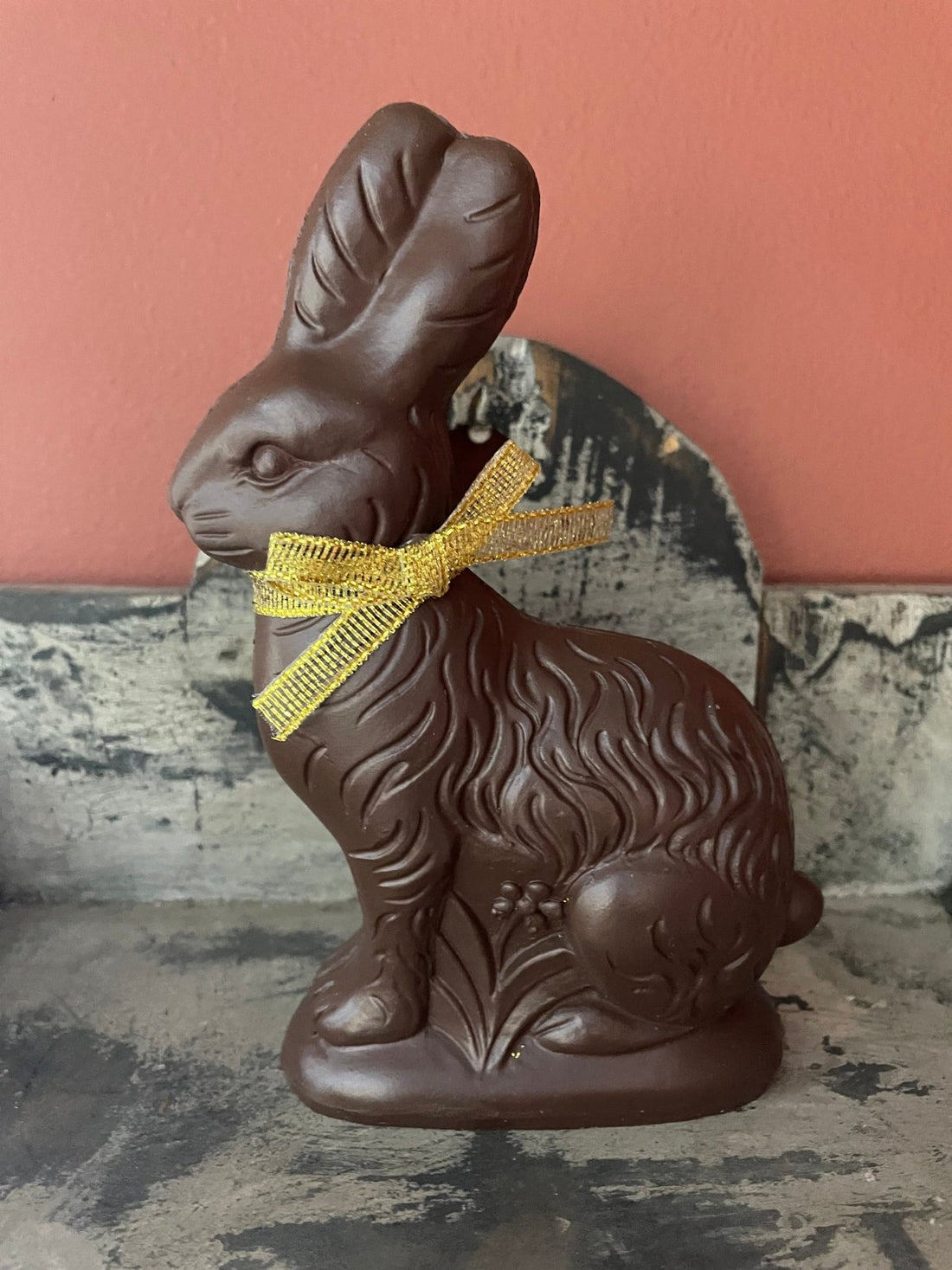 Spring Easter Chocolate Rabbit Bunny with Ribbon - The Primitive Pineapple Collection