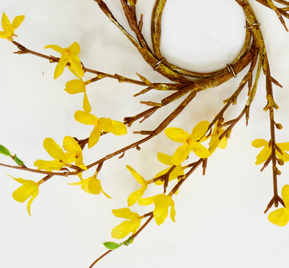 Farmhouse Spring 3.25" Forsythia Candle Ring - The Primitive Pineapple Collection