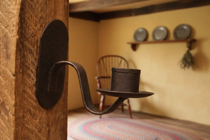 Primitive Farmhouse Small Iron Taper Wall Sconce - The Primitive Pineapple Collection