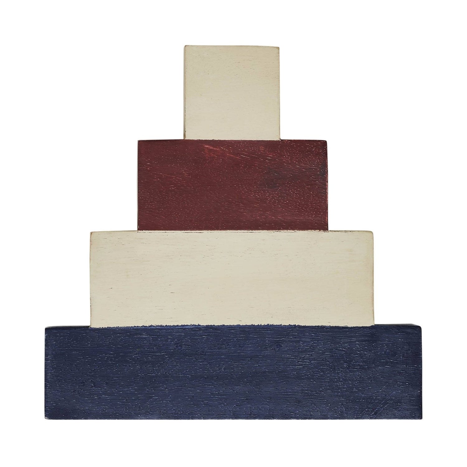 Patriotic Wooden Block Stack – Home of the Free 8x8x1.25 - The Primitive Pineapple Collection