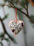 Primitive Handcrafted Halloween Felt 3” Spider w/ Web Heart Ornament - The Primitive Pineapple Collection