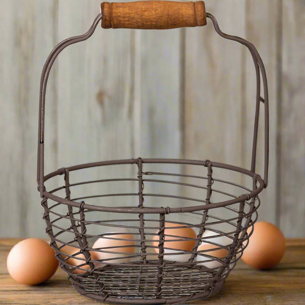 Primitive Spring 5&quot; Metal Wire Easter Egg Basket