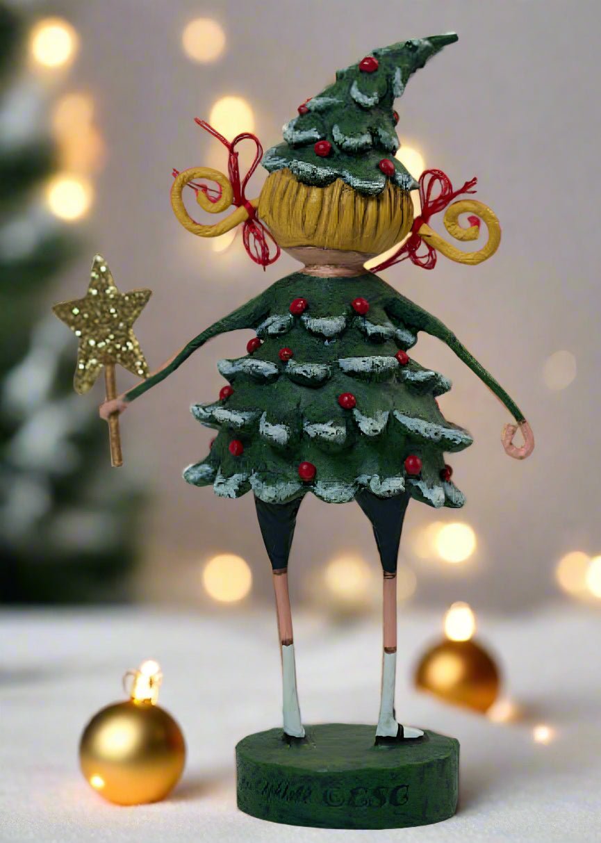 Christmas Jolly Holly Figurine Lori Mitchell Gold Star 11056 - The Primitive Pineapple Collection